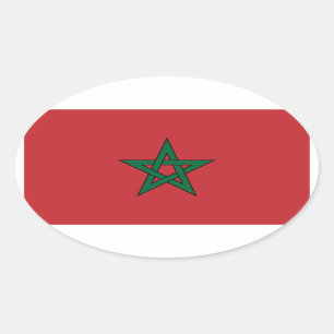 Morocco Flag Oval Sticker