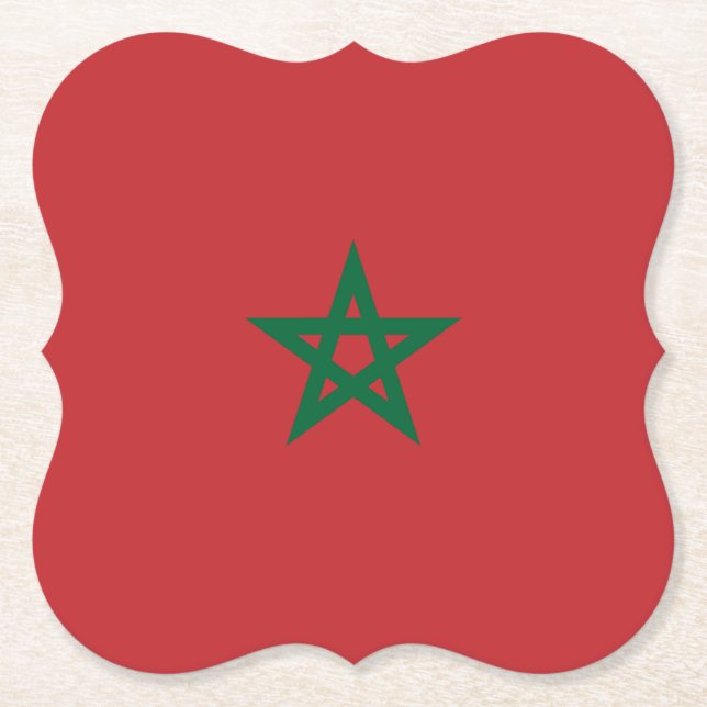 Morocco Flag Paper Coaster (Front)