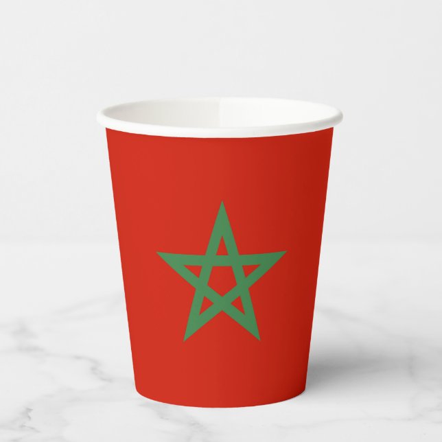 Morocco flag paper cups (Left)