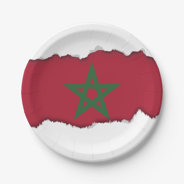 Morocco Flag Paper Plates (Front)