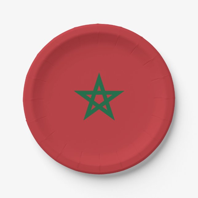 Morocco Flag Paper Plates (Front)