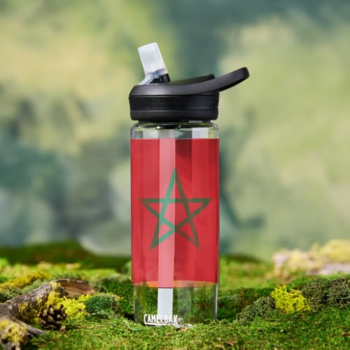 Morocco Flag Patriotic Moroccan National Pride Water Bottle