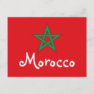 Morocco flag postcard