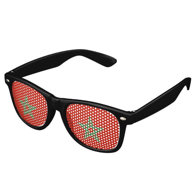 Morocco flag retro sunglasses (Angled)