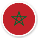 Morocco Flag Round Sticker