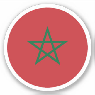 Morocco Flag Round Sticker