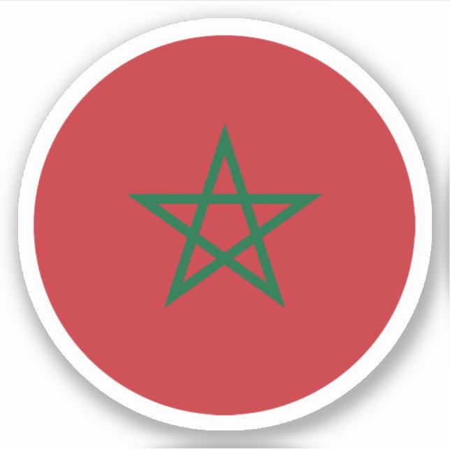 Morocco Flag Round Sticker (Front)