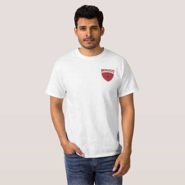 Morocco Flag Shield T-Shirt (Front Full)