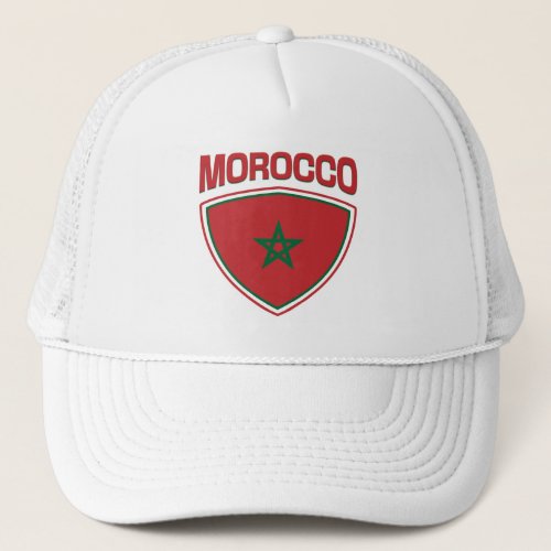 Morocco Flag Shield Trucker Hat