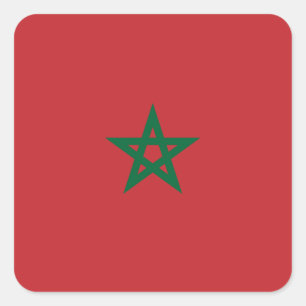 Morocco Flag Square Sticker