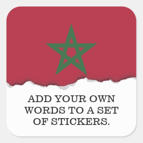 Morocco Flag Square Sticker