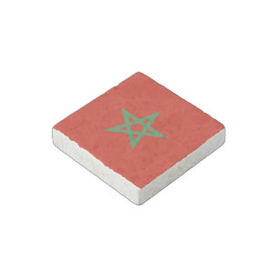 Morocco flag stone magnet