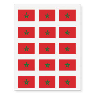 Morocco Flag Temporary Tattoos