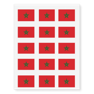 Morocco Flag Temporary Tattoos