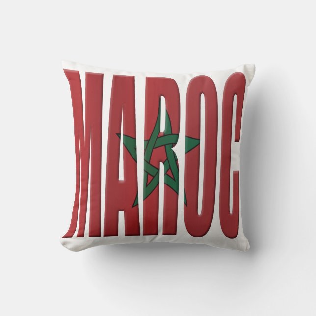 Morocco flag throw pillow (Front)
