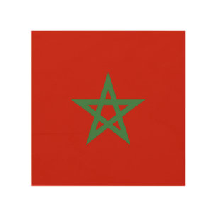 Morocco flag wood wall art