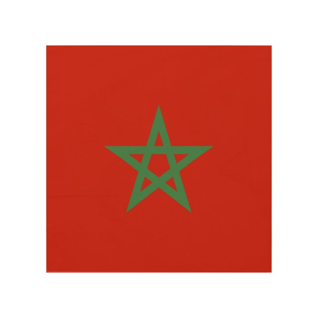 Morocco flag wood wall art (Front)