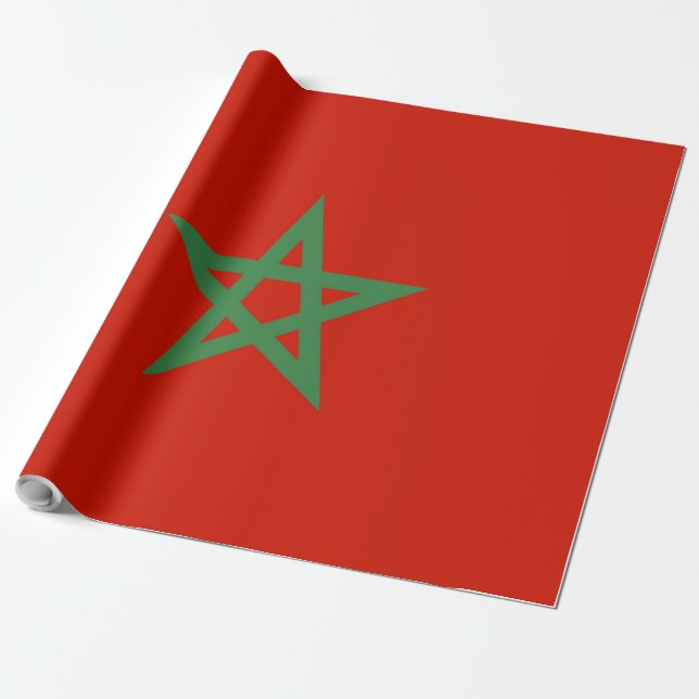 Morocco flag wrapping paper (Unrolled)