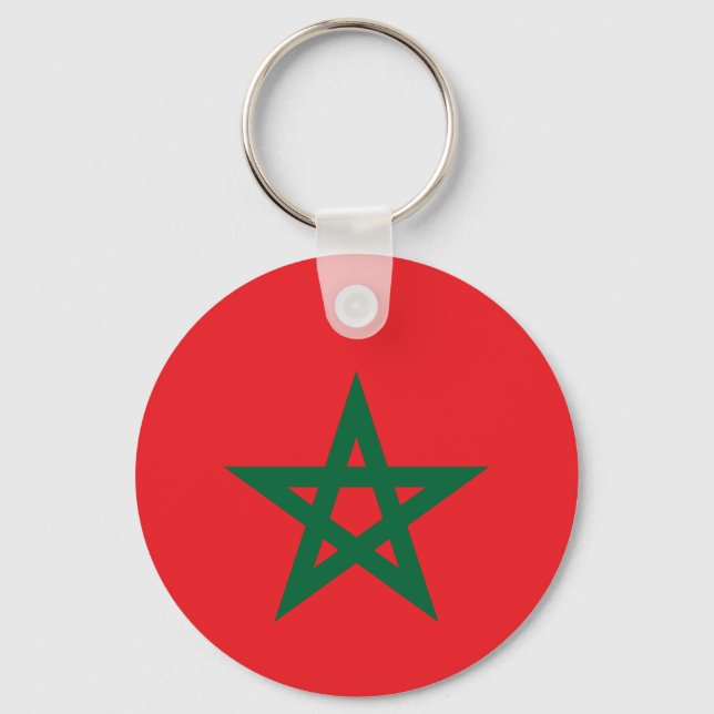 Morocco football flag keychain (Front)