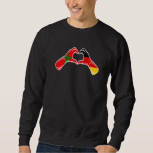 Morocco Germany Flag Moroccan German Heart 1 Sweatshirt