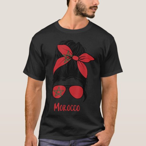 Morocco Girl Moroccan girl Morocco woman flag  T_Shirt