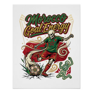 Morocco Goal Energy Skeleton Striker Nations Creat Poster