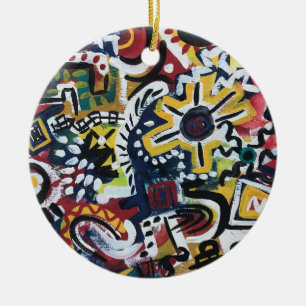 Morocco-Hand Painted Abstract Art Ceramic Ornament