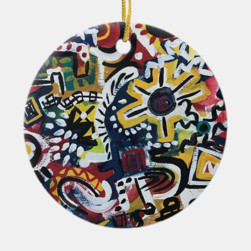 Morocco_Hand Painted Abstract Art Ceramic Ornament