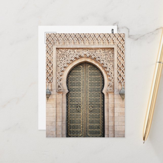 Morocco Hassan Tower Traditional Door Rabat Postcard (Front/Back In Situ)