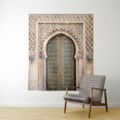 Morocco Hassan Tower Traditional Door Rabat Tapestry