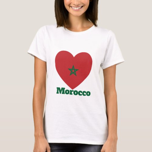 Morocco Heart Flag T_Shirt
