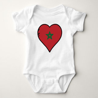 Morocco Heart Moroccan Flag Baby Bodysuit