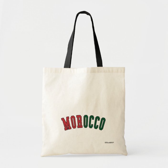 Morocco in National Flag Colors Canvas Bag