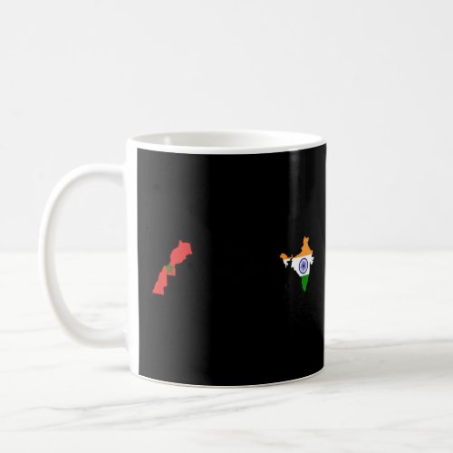 Morocco India Flag Moroccan Indian Heartbeat   Coffee Mug