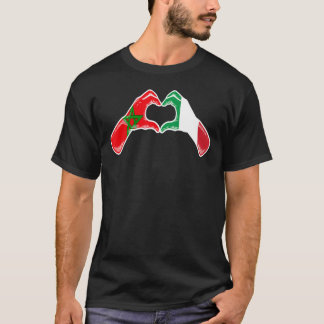 Morocco Italy Flag - Moroccan Italian Heart T-Shirt