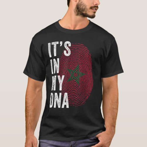 Morocco Its In My DNA Moroccans Fingerprint Moroc T_Shirt