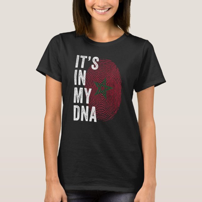 Morocco It's In My DNA Moroccans Fingerprint Moroc T-Shirt (Front)