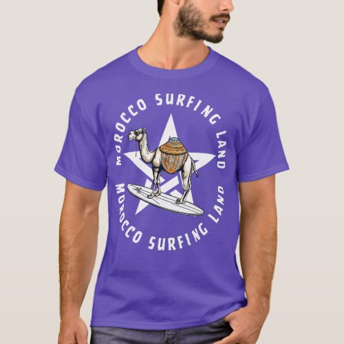 Morocco Land Of Surfing Surf Camel Surfboard  T_Shirt