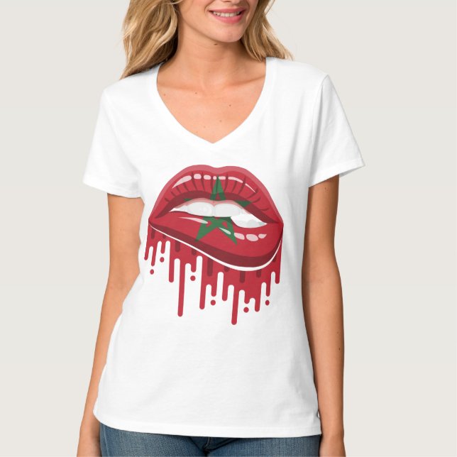 Morocco lips pride root flag T-Shirt (Front)