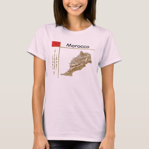 Morocco Map  Flag  Title T_Shirt