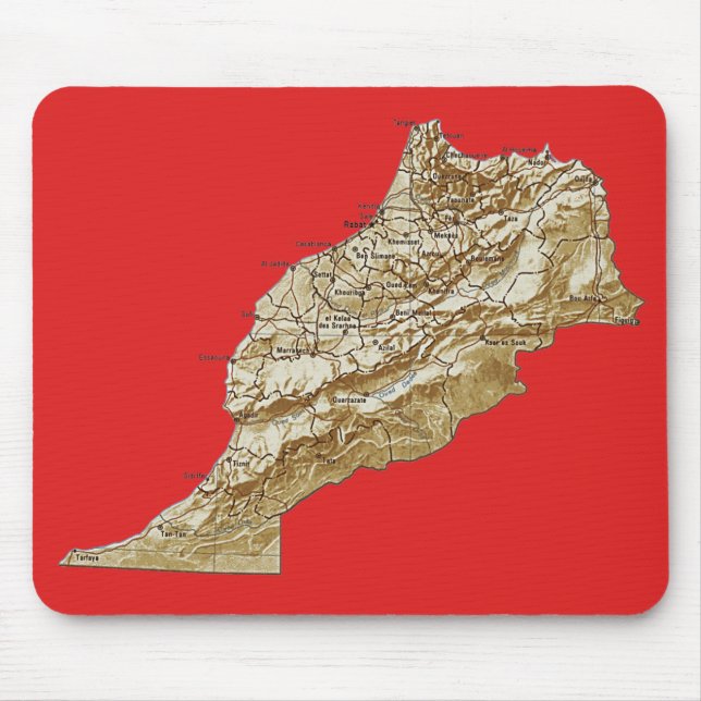 Morocco Map Mousepad (Front)
