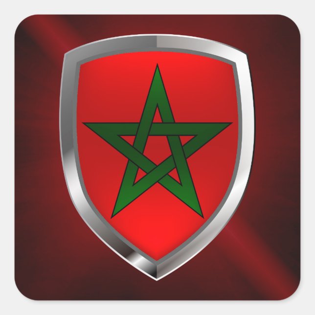 Morocco Metallic Emblem Square Sticker (Front)