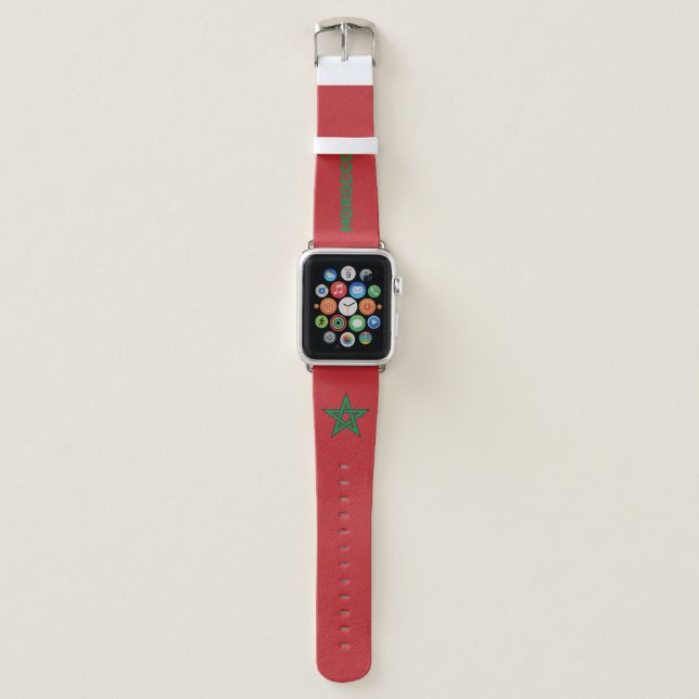 Morocco - Moroccan Flag Apple Watch Band (Front)