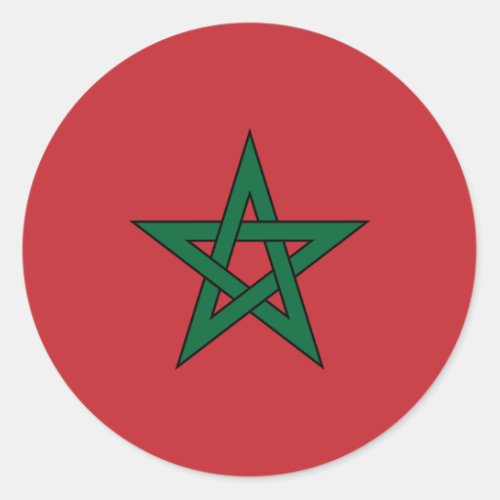 Morocco  Moroccan Flag Classic Round Sticker