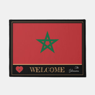 Morocco & Moroccan Flag house mats/sports Welcome Doormat