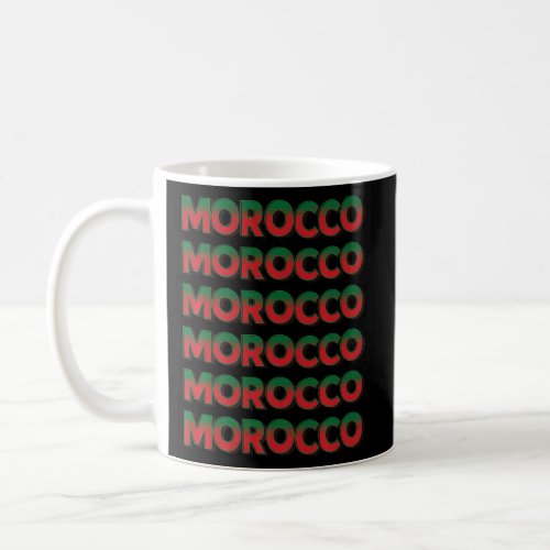 Morocco Moroccan Flag Motif Stacked Text Premium  Coffee Mug