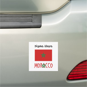Morocco Moroccan Flag Personalized Name Car Magnet