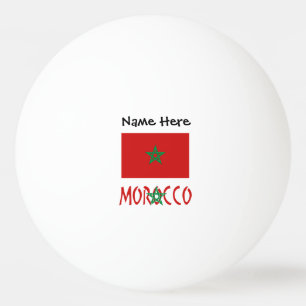 Morocco Moroccan Flag Personalized Name  Ping Pong Ball
