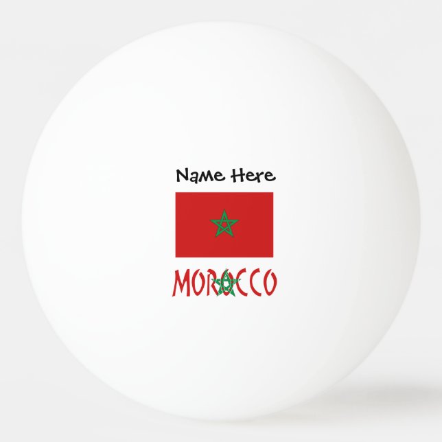 Morocco Moroccan Flag Personalized Name  Ping Pong Ball (Front)