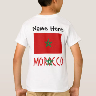 Morocco Moroccan Flag Personalized Name T-Shirt